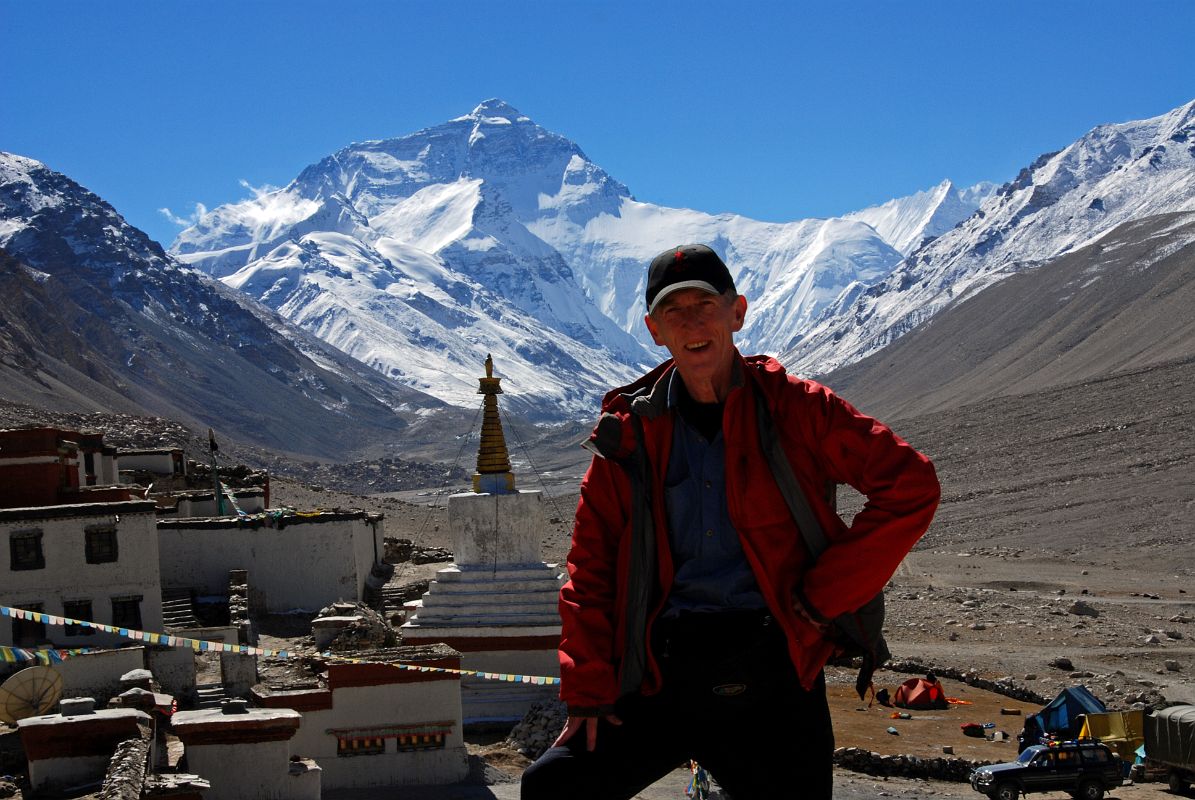 07 Jerome Ryan With Mount Everest North Face And Rongbuk Monastery Morning